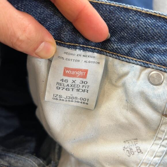 Wrangler Jeans Mens 46 Blue Straight 5 Star Relaxed Fit U-Shape Premium Denim - Picture 5 of 11